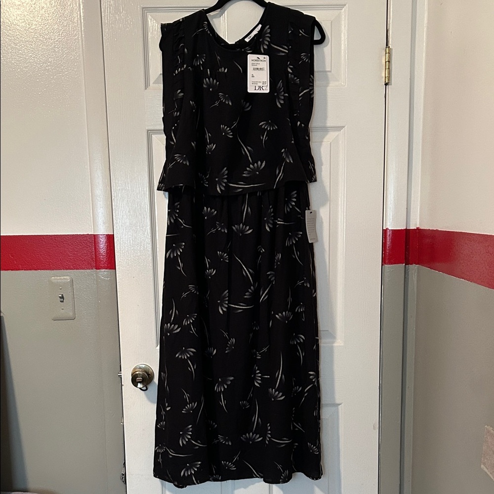 Nordstrom Black and White Floral Maxi Dress